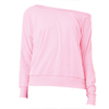 Flowy Off-The-Shoulder Long Sleeve T-Shirt in neon-pink