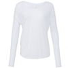 Flowy Long Sleeve T-Shirt With 2X1 Sleeves in white
