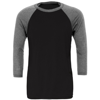 Unisex Triblend ¾ Sleeve Baseball T-Shirt in black-deepheather