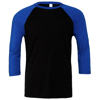 Unisex Triblend ¾ Sleeve Baseball T-Shirt in black-trueroyal