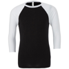 Unisex Triblend ¾ Sleeve Baseball T-Shirt in black-white