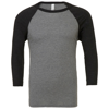 Unisex Triblend ¾ Sleeve Baseball T-Shirt in deepheather-black