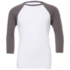 Unisex Triblend ¾ Sleeve Baseball T-Shirt in white-asphalt