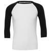 Unisex Triblend ¾ Sleeve Baseball T-Shirt in white-black