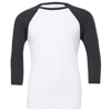 Unisex Triblend ¾ Sleeve Baseball T-Shirt in white-darkgrey