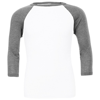 Unisex Triblend ¾ Sleeve Baseball T-Shirt in white-deepheather