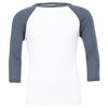 Unisex Triblend ¾ Sleeve Baseball T-Shirt in white-denim