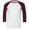 Unisex Triblend ¾ Sleeve Baseball T-Shirt in white-maroon