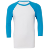 Unisex Triblend ¾ Sleeve Baseball T-Shirt in white-neonblue