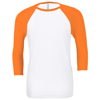 Unisex Triblend ¾ Sleeve Baseball T-Shirt in white-neonorange