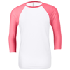 Unisex Triblend ¾ Sleeve Baseball T-Shirt in white-neonpink