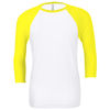 Unisex Triblend ¾ Sleeve Baseball T-Shirt in white-neonyellow