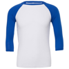 Unisex Triblend ¾ Sleeve Baseball T-Shirt in white-trueroyal