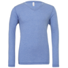 Unisex Triblend Long Sleeve V-Neck T-Shirt in blue-triblend