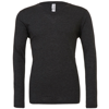 Unisex Triblend Long Sleeve V-Neck T-Shirt in charcoalblacktriblend