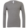 Unisex Triblend Long Sleeve V-Neck T-Shirt in grey-triblend