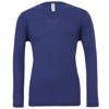 Unisex Triblend Long Sleeve V-Neck T-Shirt in navy-triblend