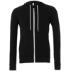 Unisex Polycotton Fleece Full Zip Hoodie in black