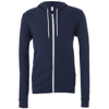 Unisex Polycotton Fleece Full Zip Hoodie in navy