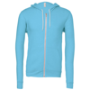 Unisex Polycotton Fleece Full Zip Hoodie in neon-blue