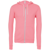 Unisex Polycotton Fleece Full Zip Hoodie in neon-pink