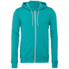 Unisex Polycotton Fleece Full Zip Hoodie in teal