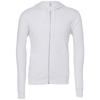 Unisex Polycotton Fleece Full Zip Hoodie in white