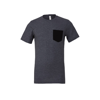 Unisex Jersey Short Sleeve Pocket T-Shirt in darkgreyheather-black