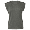 Women'S Flowy Muscle Tee With Rolled Cuff in dark-grey-heather