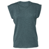 Women'S Flowy Muscle Tee With Rolled Cuff in heather-deep-teal