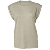 Women'S Flowy Muscle Tee With Rolled Cuff in heather-stone
