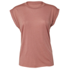 Women'S Flowy Muscle Tee With Rolled Cuff in mauve