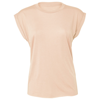 Women'S Flowy Muscle Tee With Rolled Cuff in peach