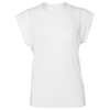 Women'S Flowy Muscle Tee With Rolled Cuff in white