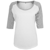 Women'S ¾ Contrast Raglan Tee in white-heathergrey