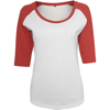 Women'S ¾ Contrast Raglan Tee in white-red