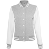 Women'S Sweat College Jacket in heathergrey-white