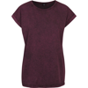 Women'S Acid Washed Extended Shoulder Tee in berry-black