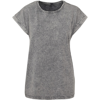 Women'S Acid Washed Extended Shoulder Tee in grey-black