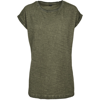 Women'S Spray Dye Extended Shoulder Tee in olive