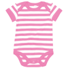 Baby Stripy Bodysuit in bubblegumpink-washedwhite