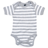 Baby Stripy Bodysuit in lightgreymelange-white