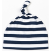 Baby Stripy One-Knot Hat in nauticalnavy-washedwhite