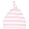 Baby Stripy One-Knot Hat in powderpink-white