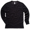 Unisex Jersey Long Sleeve Henley in black