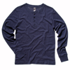 Unisex Jersey Long Sleeve Henley in navy