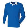Kids Long Sleeve Plain Rugby Shirt in royal