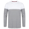 Long Sleeve Breton Striped T in white-navy