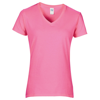 Women'S Premium Cotton V-Neck T-Shirt in azalea