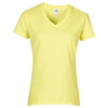 Women'S Premium Cotton V-Neck T-Shirt in cornsilk